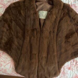 Elegant Brown Fur Cape